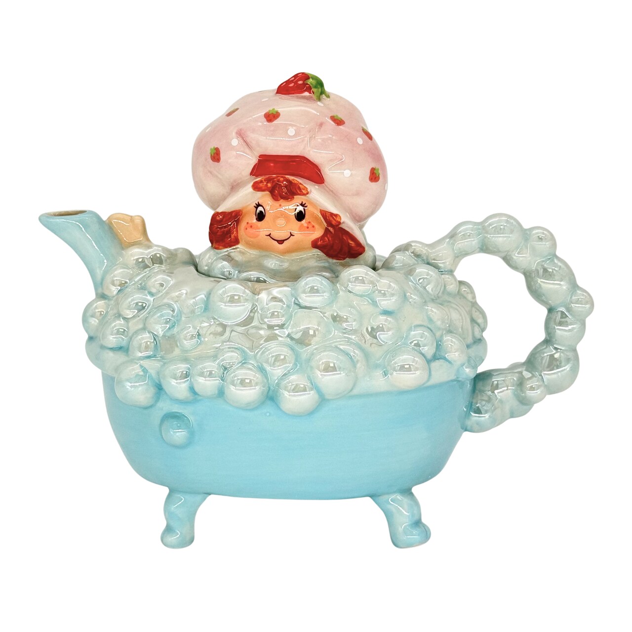 Blue Sky Clayworks: Strawberry Shortcake Tea Time Bath Time Teapot